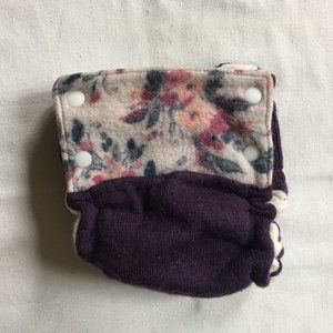 Babee Greens floral wool diaper cover size small